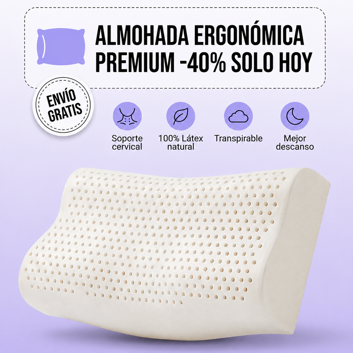 Almohada Cervical Ergonómica de Látex