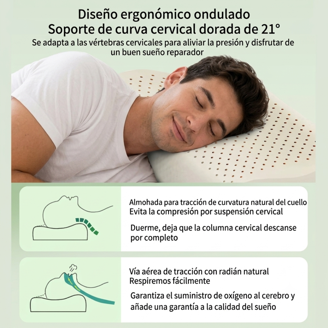 Almohada Cervical Ergonómica de Látex Natural