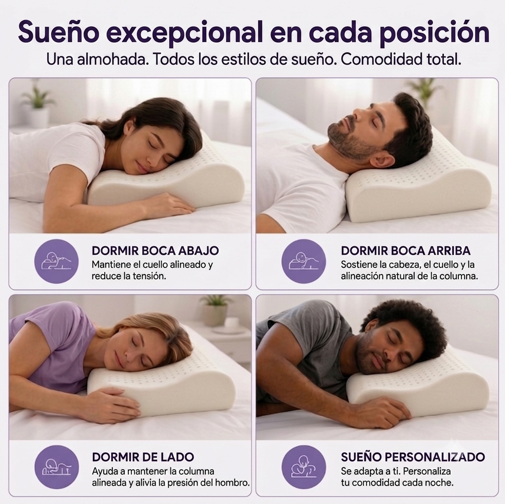 Almohada Cervical Ergonómica de Látex Natural